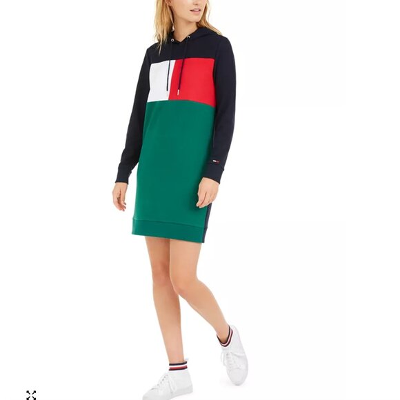 Tommy Hilfiger Logo Sweatshirt Hoodie Dress XXL - Picture 1 of 2